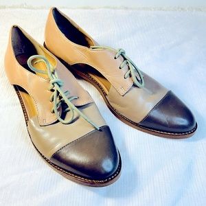 Steven by Steve Madden Allovr cutout color block leather lace up flats Oxford 8